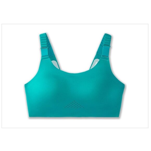 Brooks Women's Dare Scoopback Run Sports Bra 2.0 Nile Green/Mint Size 40 DD E - Picture 1 of 8